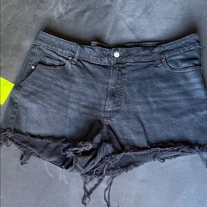 Old Navy Black Frayed Jean Shorts